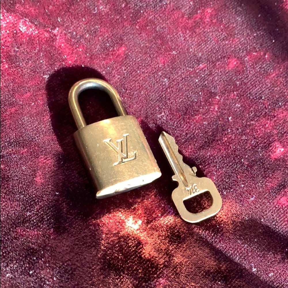 Vintage Louis Vuitton Gold Brass Lock and Key